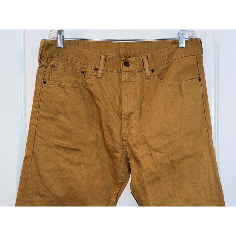 Levis 505 Regular‎ Fit Straight Leg Brown Canvas Pants Mens 36x30 Harvest Gold